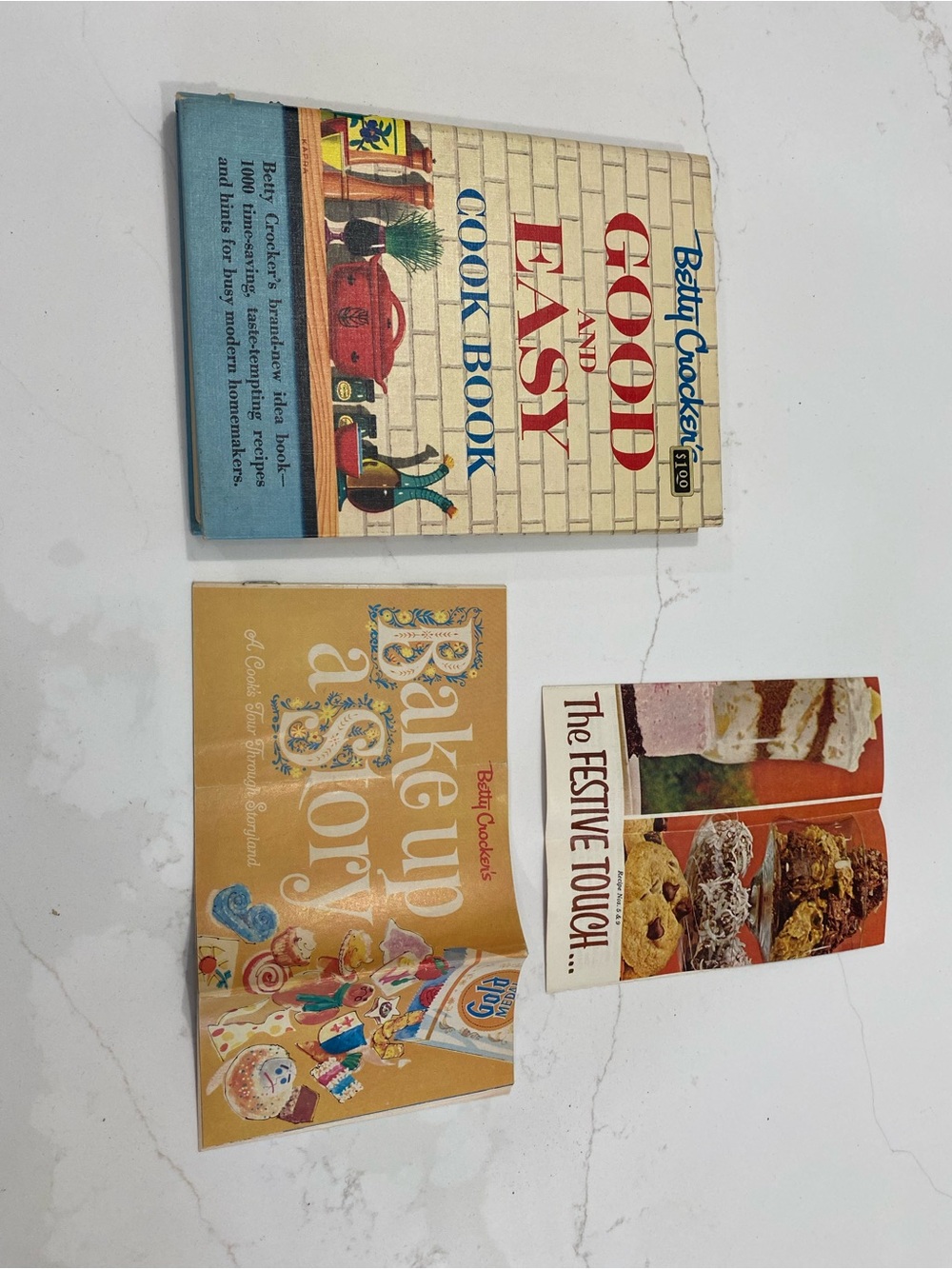 Betty Crocker Blue, Red, Yellow Cookbook Lot